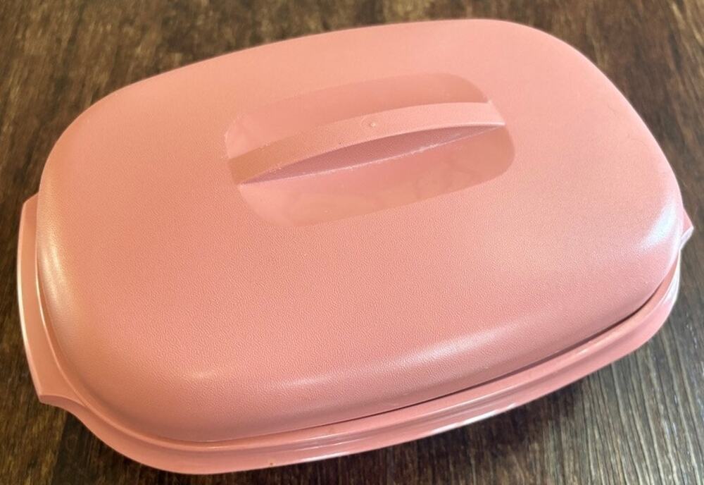 Vintage Tupperware Pastel Pink Multi Servo Strainer 3 Piece Serving Set 1273